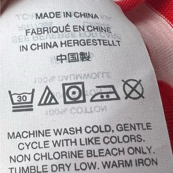 J CREW Boatneck Tee Long Sleeves Red White Stripe Cotton Small - Picture 9 of 10